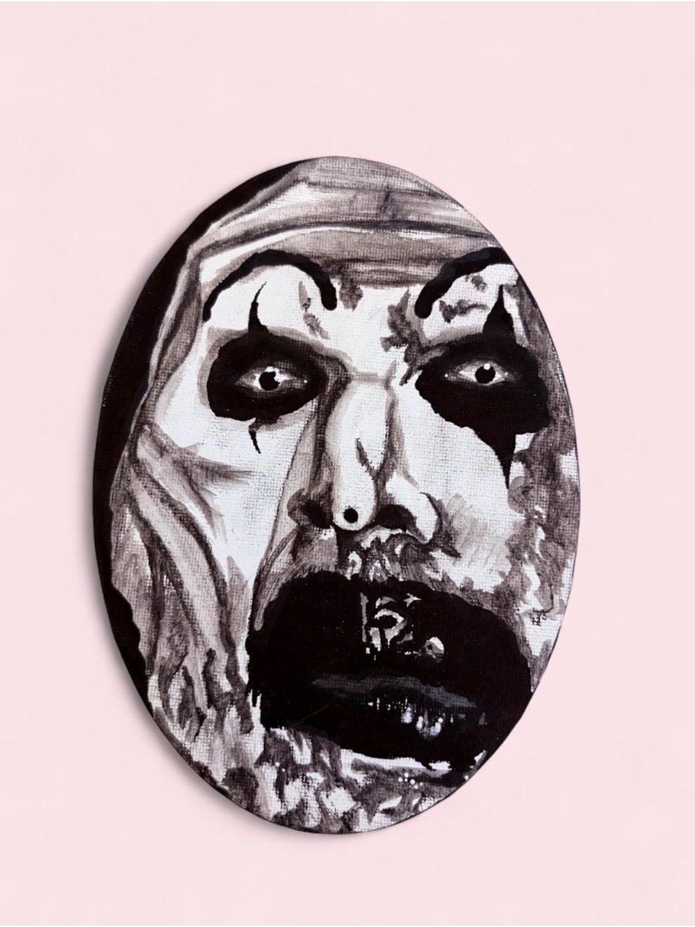 Art the Clown homemade canvas painting
